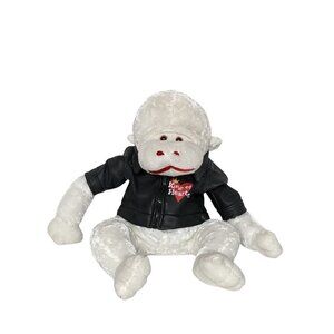 Dan Dee White Gorilla King of Hearts Motorcycle Leather Jacket Plush 21"